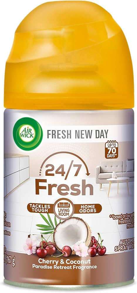 Air Wick Automatic Air Freshener Spray Refill, Paradise Retreat, Essential Oils, 5.89 Oz